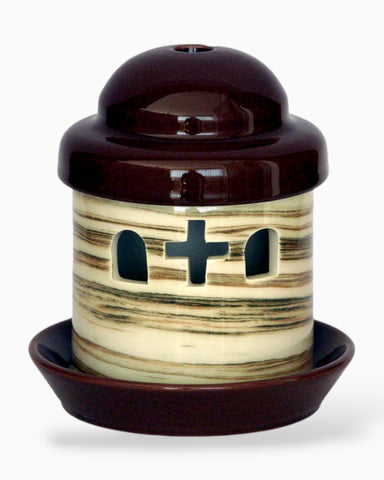 Καντήλι Κεραμικό "Λεύκη Γη" με Σμάλτο